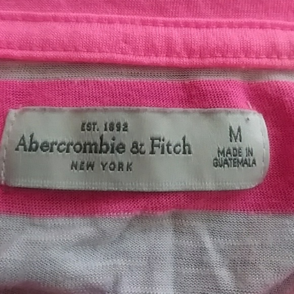 Y2K Pink White Abercrombie & Fitch stripe blouse medium - Picture 6 of 7